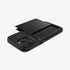 ACS06589 - iPhone 15 Pro Max Case Slim Armor CS in black showing the back with card in slot